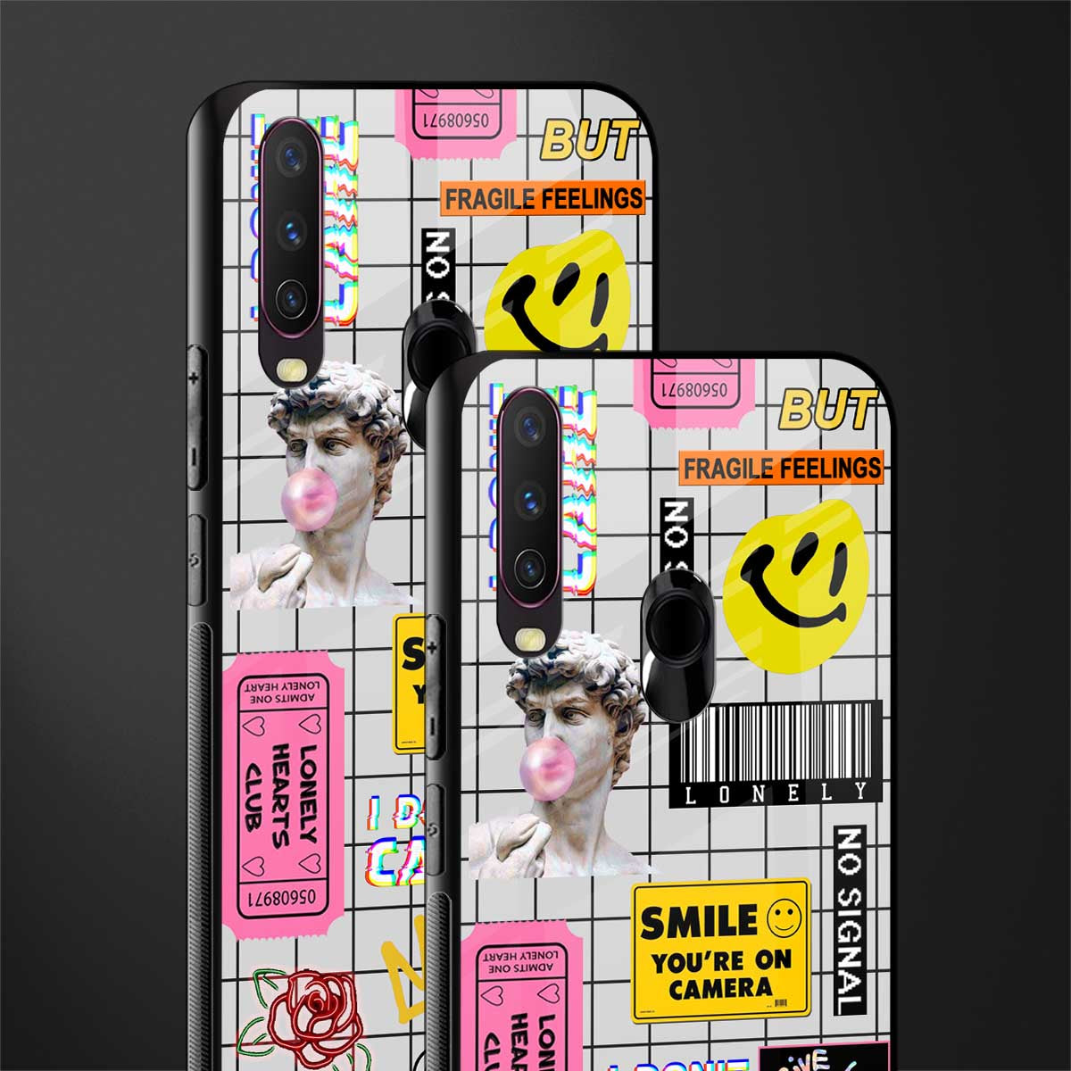 lonely hearts club white glass case for vivo y12 image-2