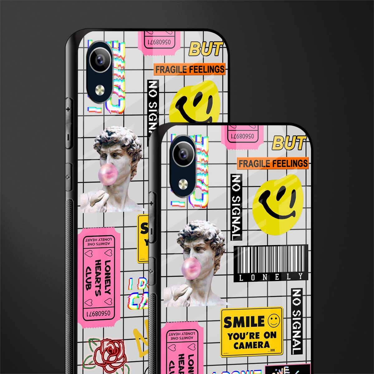 lonely hearts club white glass case for vivo y90 image-2