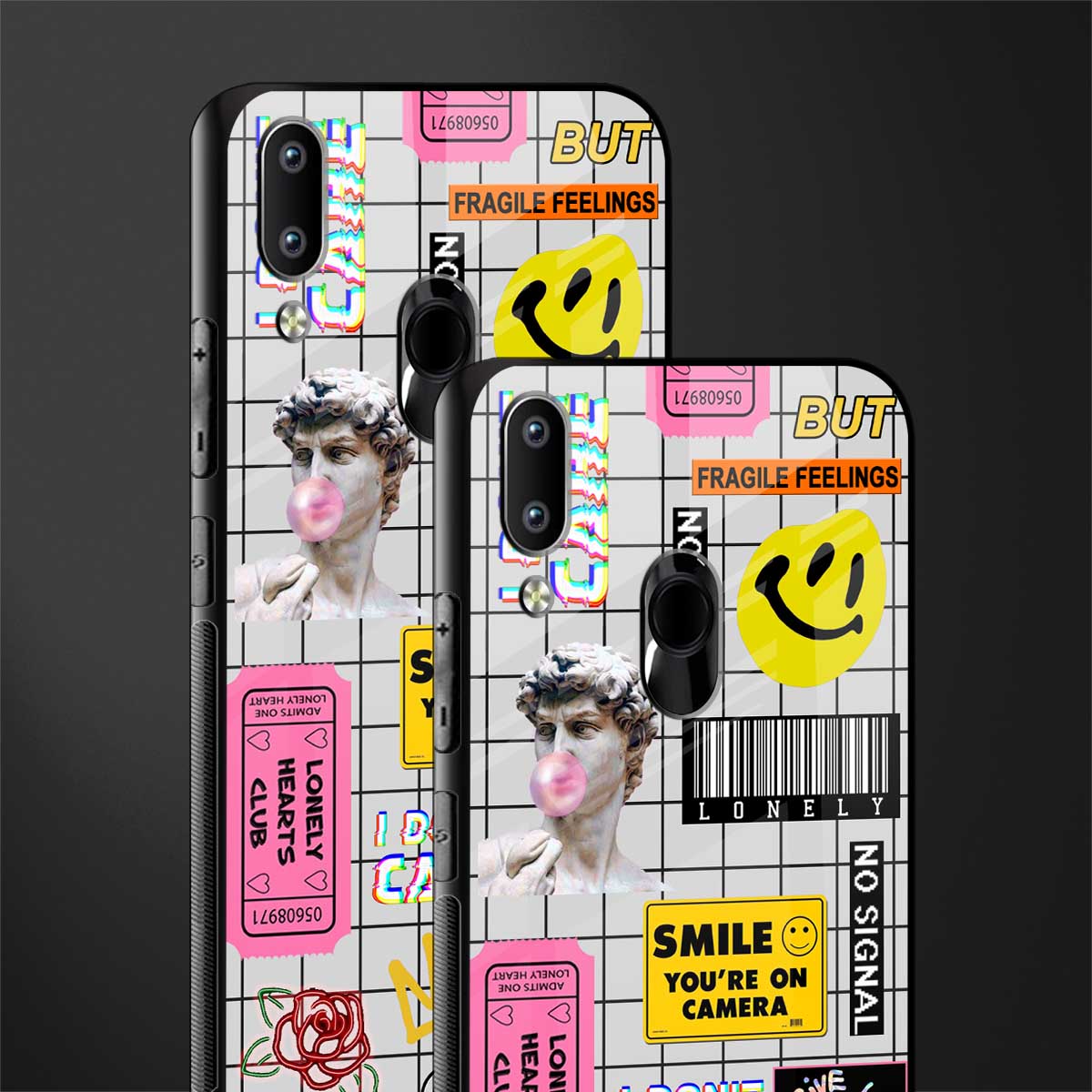lonely hearts club white glass case for vivo y93 image-2