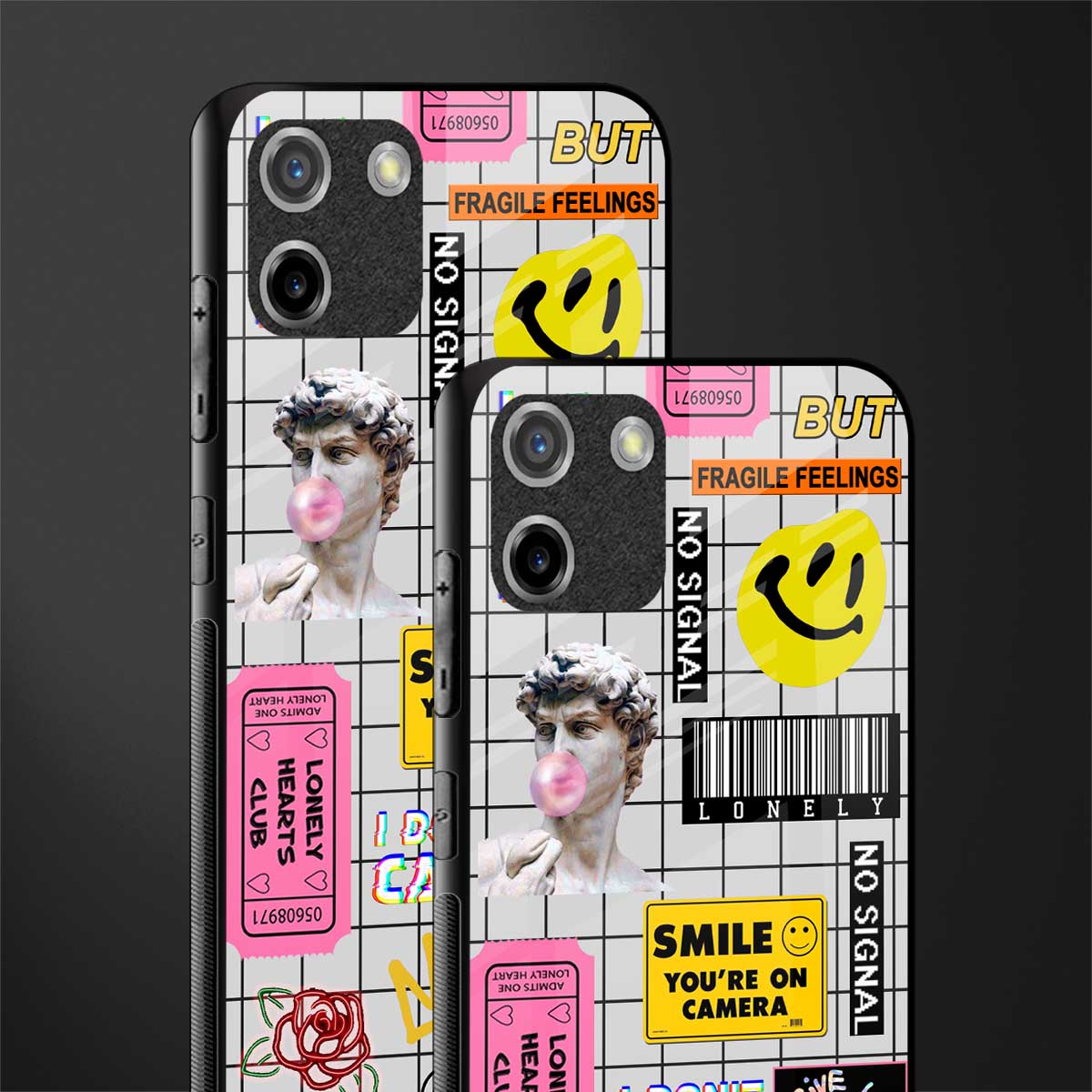 lonely hearts club white glass case for realme c11 image-2