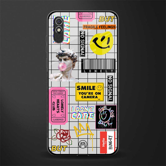 lonely hearts club white glass case for redmi 9a sport image