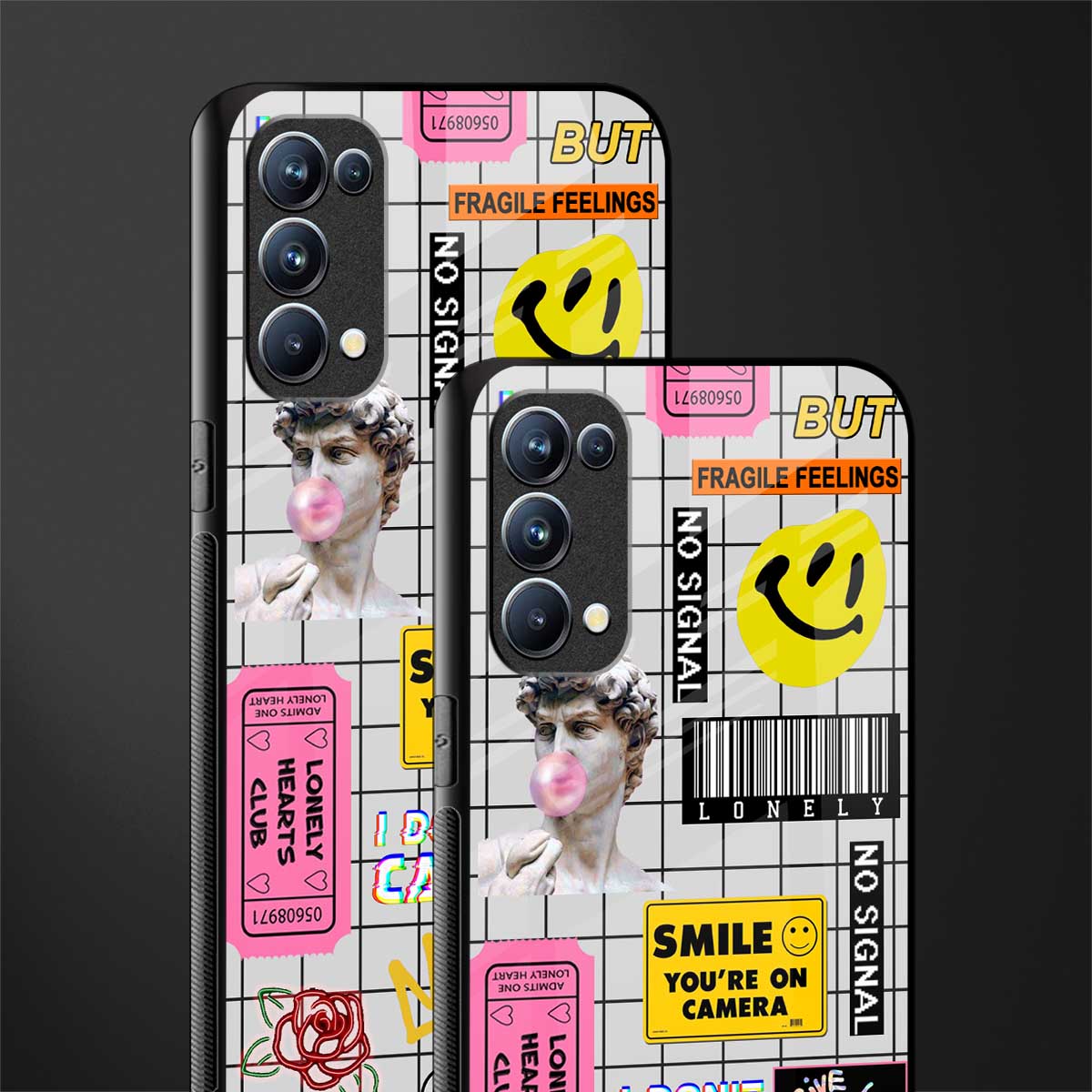 lonely hearts club white glass case for oppo reno 5 pro image-2