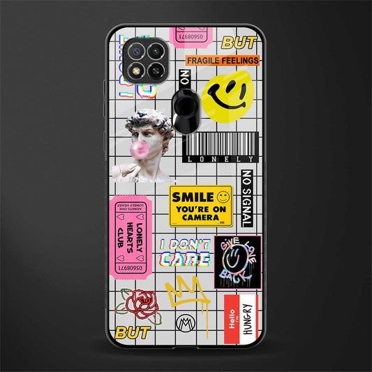 lonely hearts club white glass case for redmi 9 image