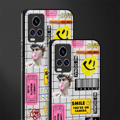 lonely hearts club white glass case for vivo v20 pro image-2