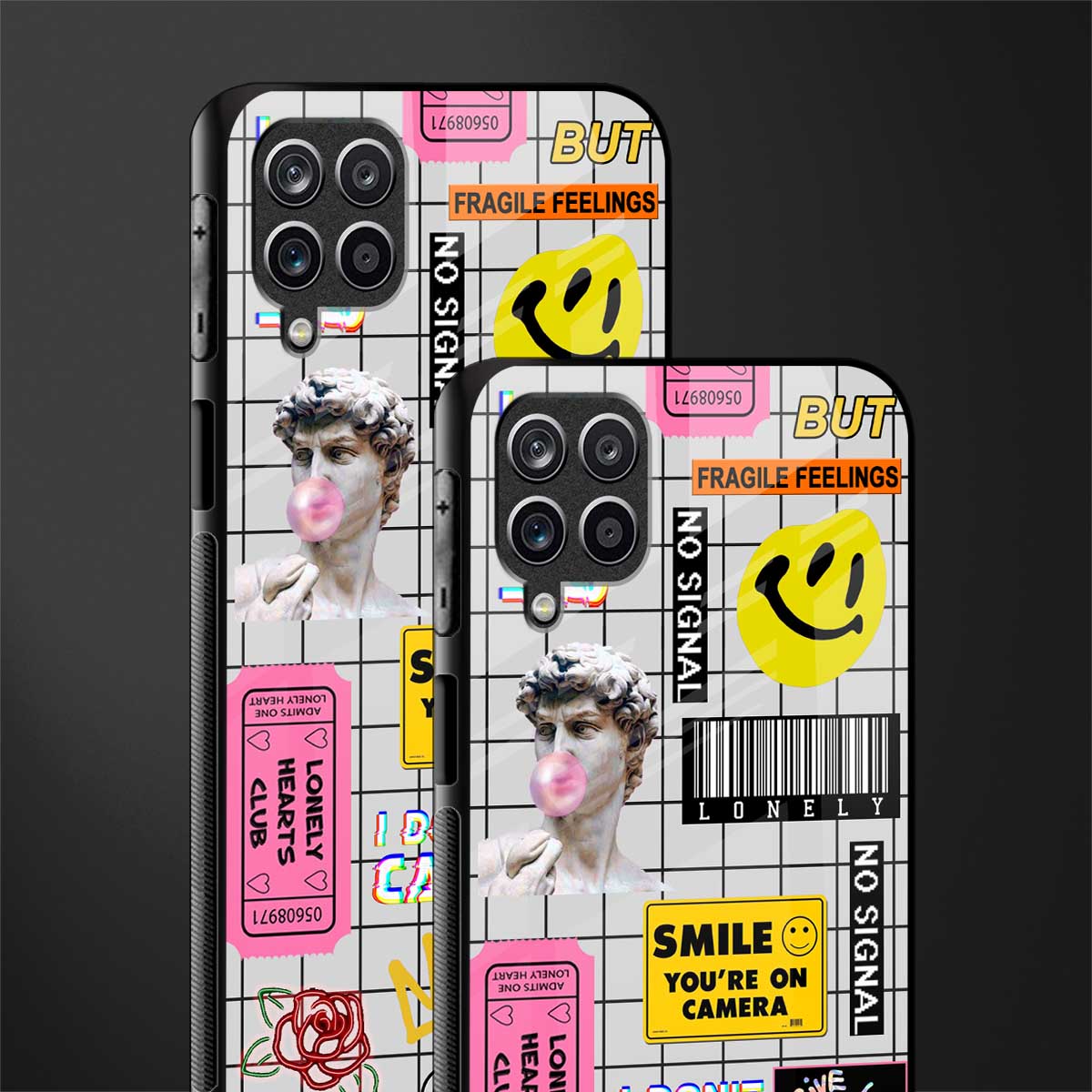 lonely hearts club white glass case for samsung galaxy a12 image-2