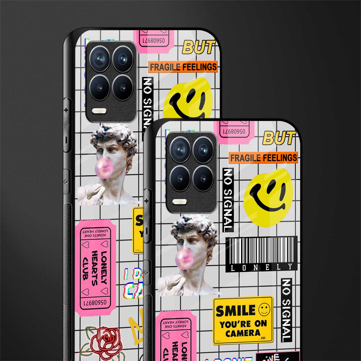 lonely hearts club white glass case for realme 8 pro image-2