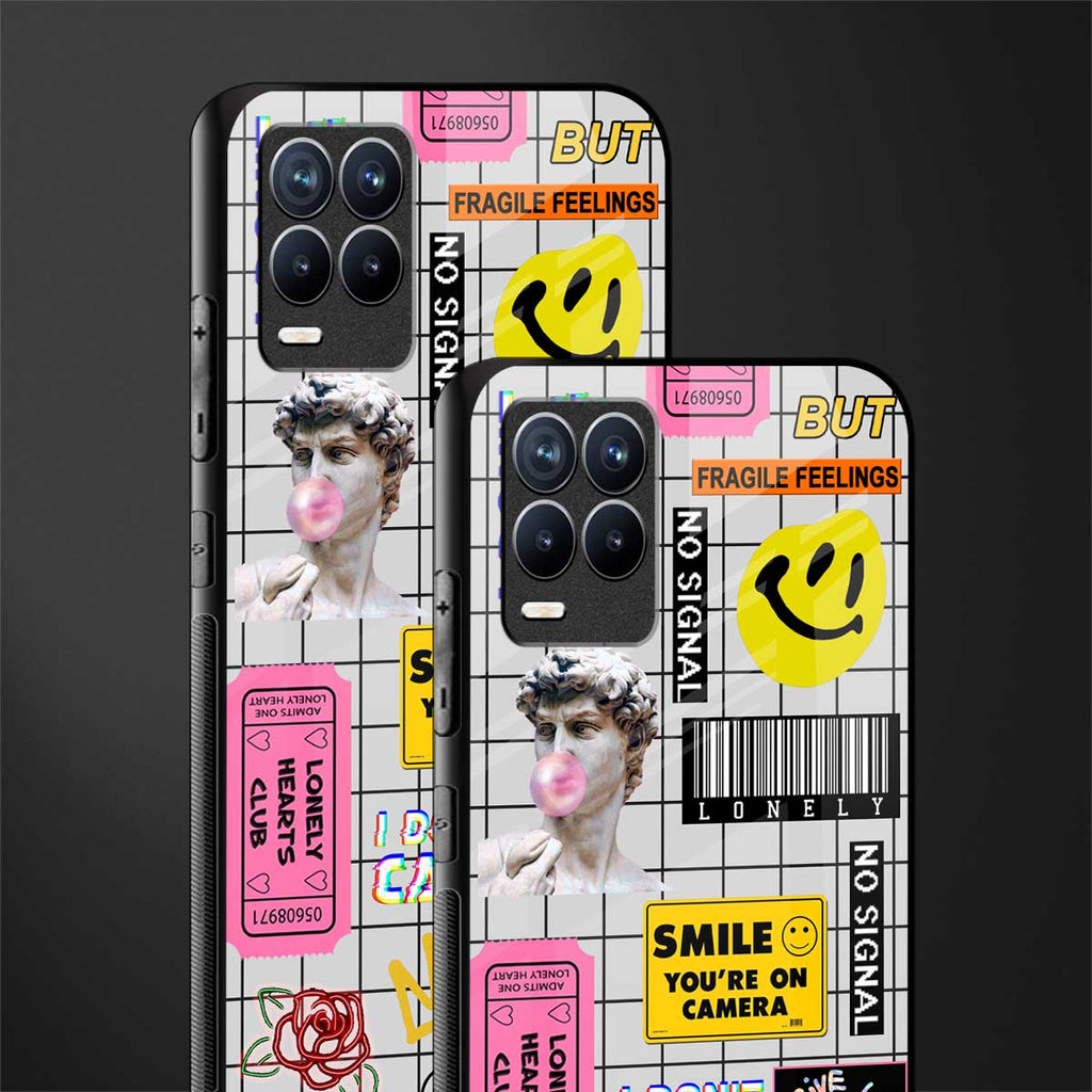 lonely hearts club white glass case for realme 8 4g image-2