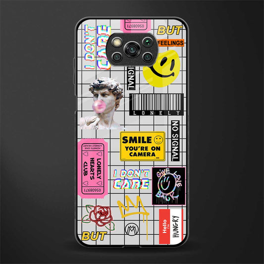 lonely hearts club white glass case for poco x3 image