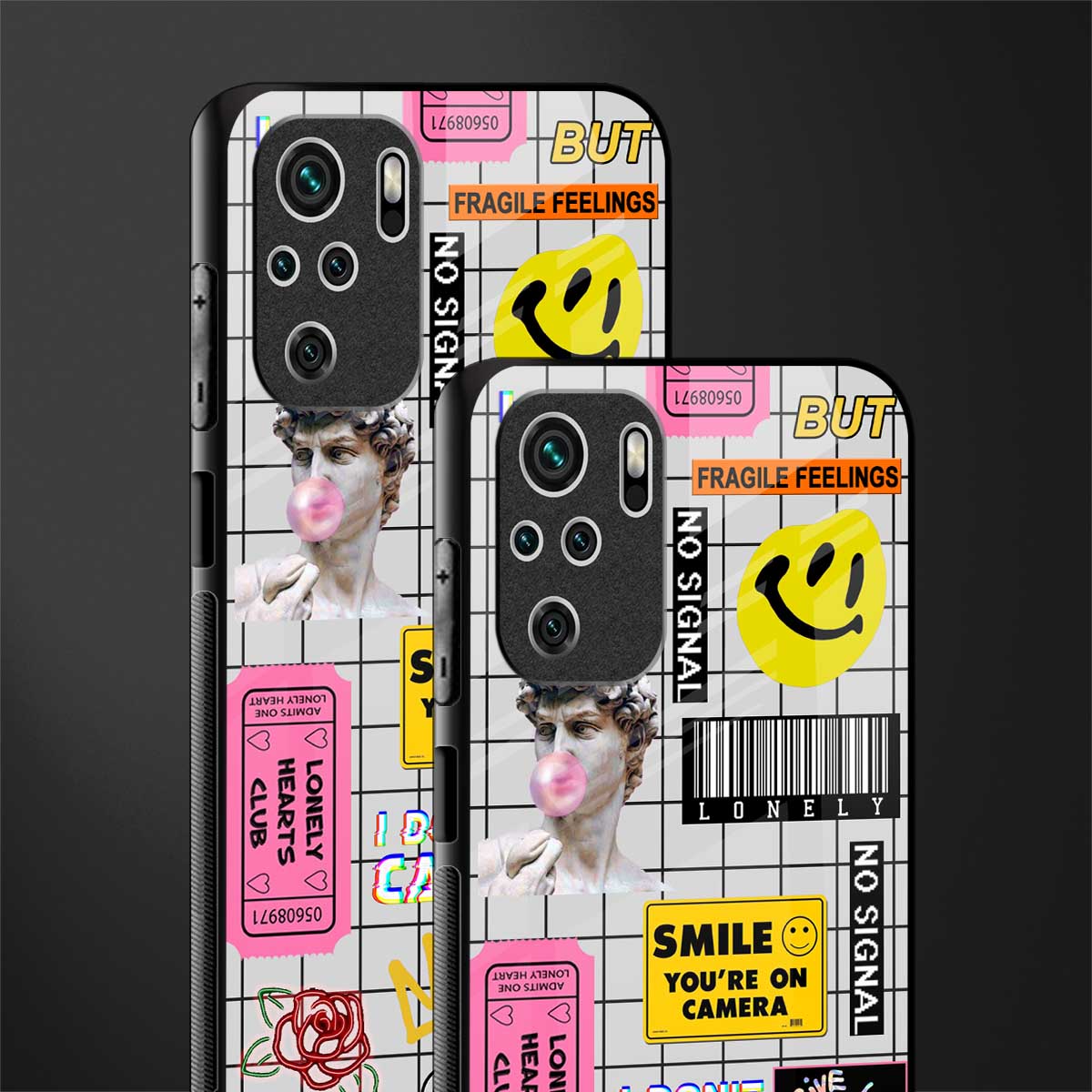 lonely hearts club white glass case for redmi note 10s image-2