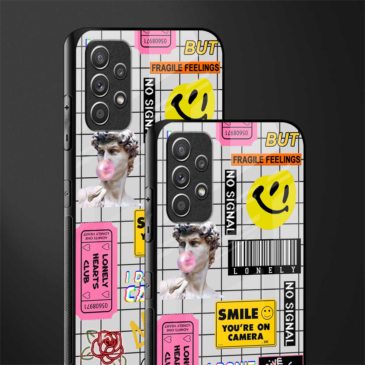 lonely hearts club white glass case for samsung galaxy a32 4g image-2