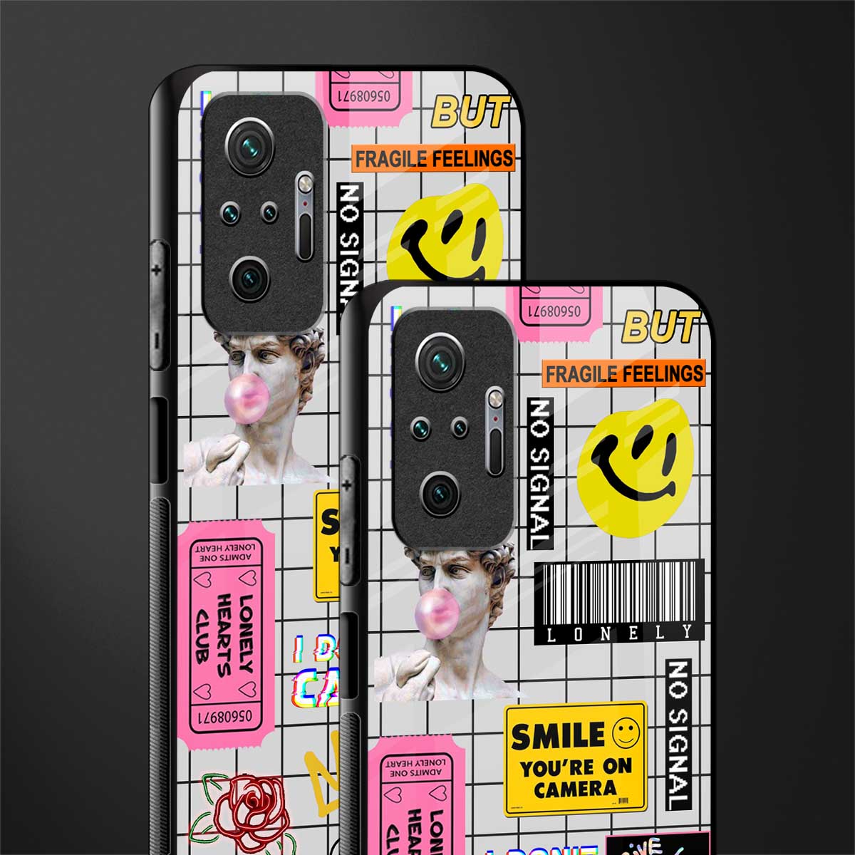 lonely hearts club white glass case for redmi note 10 pro max image-2