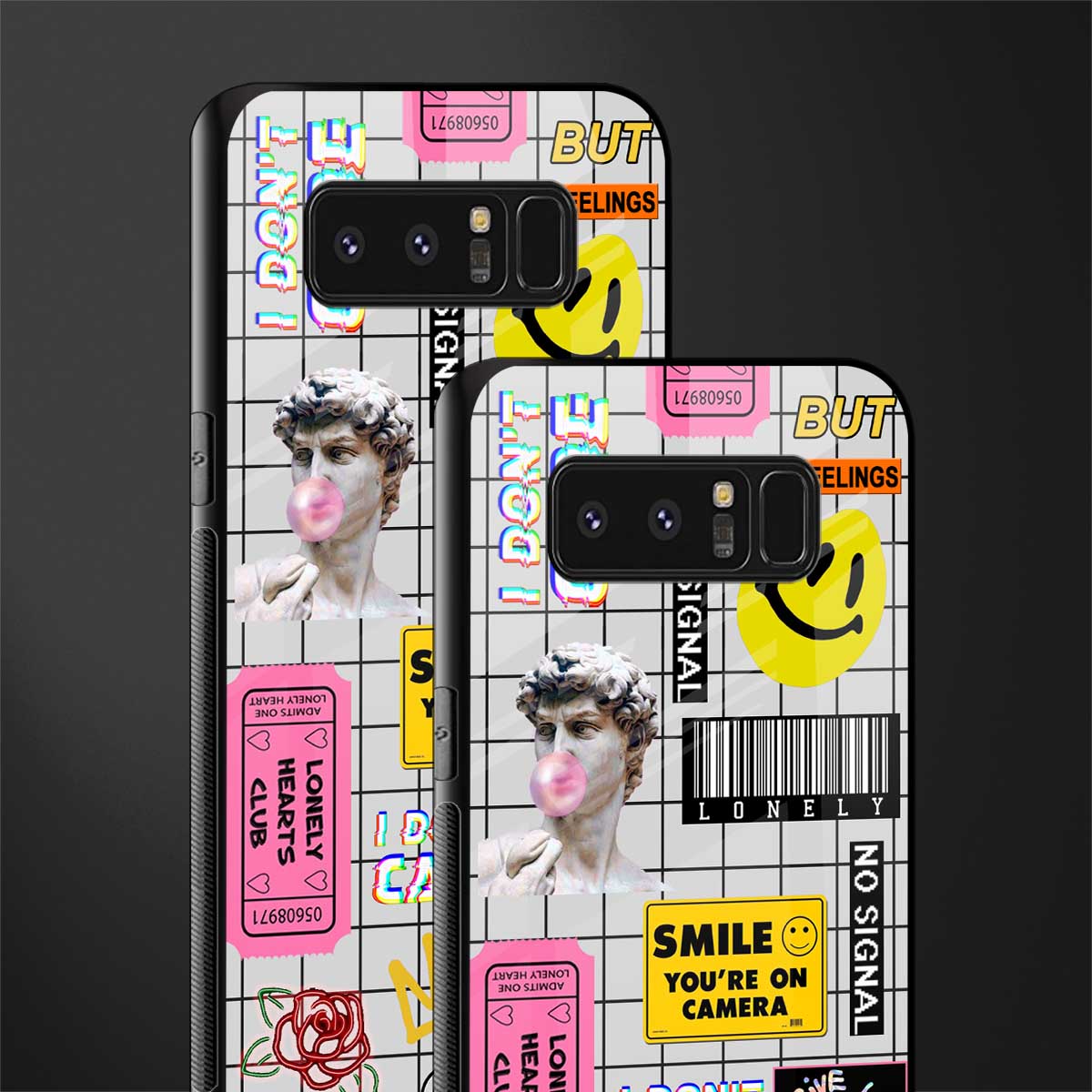 lonely hearts club white glass case for samsung galaxy note 8 image-2