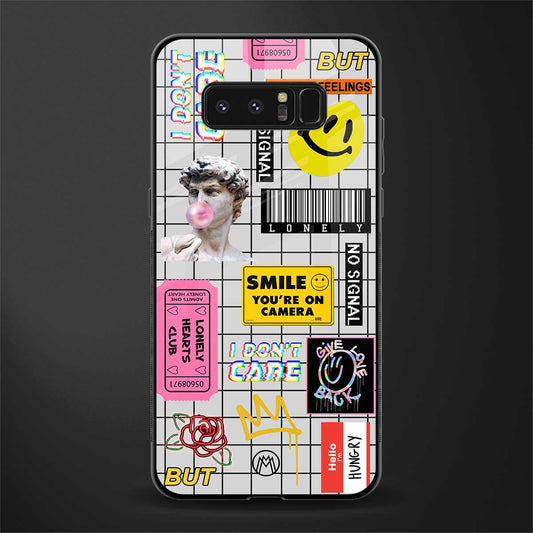 lonely hearts club white glass case for samsung galaxy note 8 image