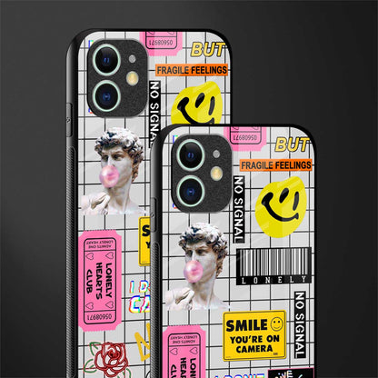 lonely hearts club white glass case for iphone 12 mini image-2