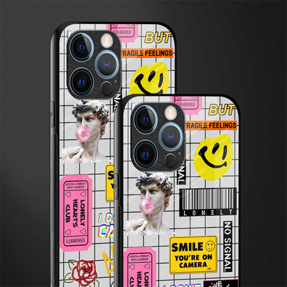 lonely hearts club white glass case for iphone 14 pro image-2