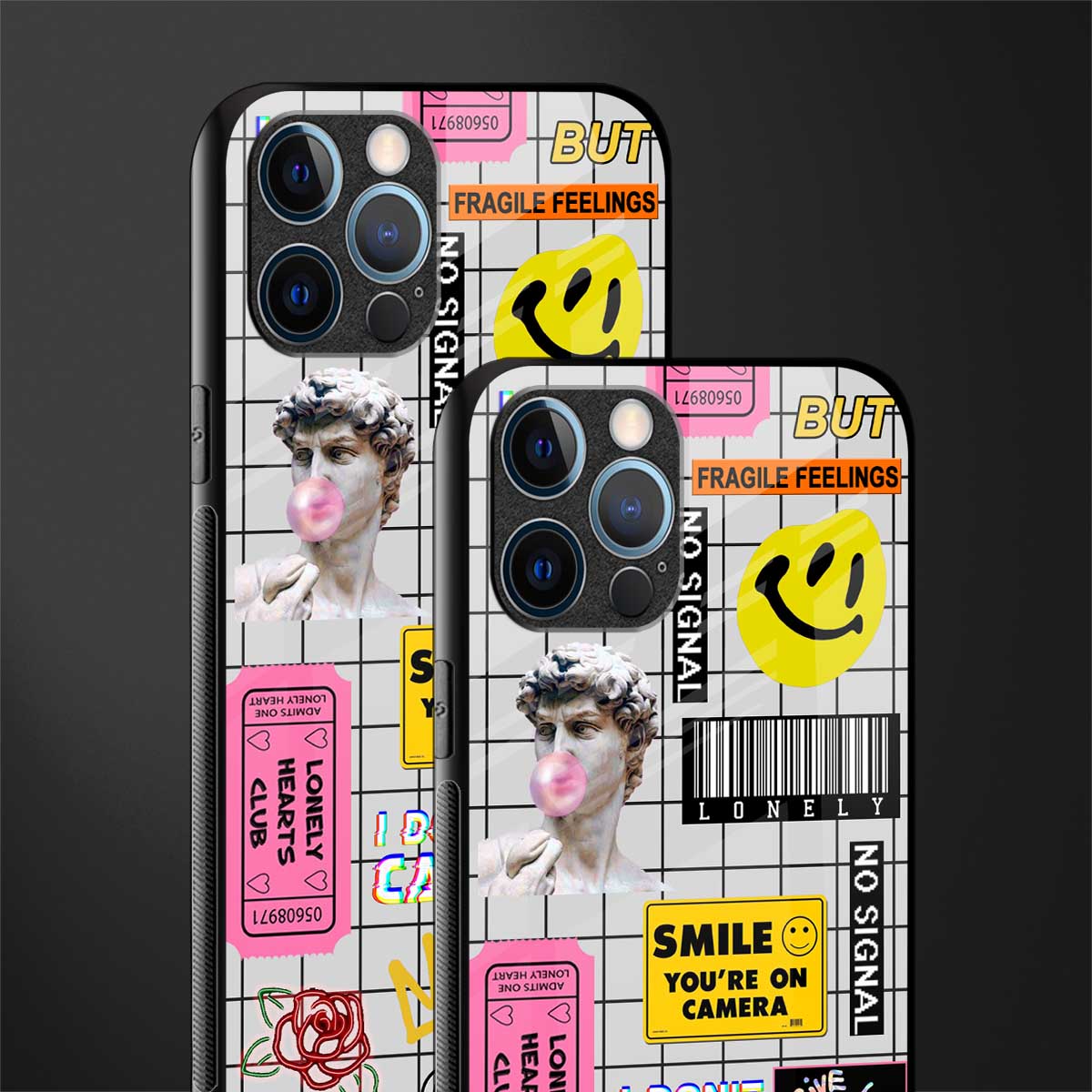 lonely hearts club white glass case for iphone 14 pro max image-2
