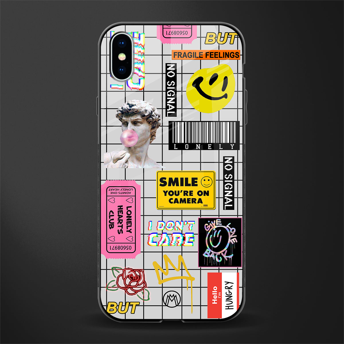 lonely hearts club white glass case for iphone xs max image