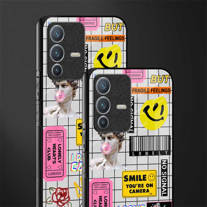 lonely hearts club white glass case for vivo v23 pro 5g image-2