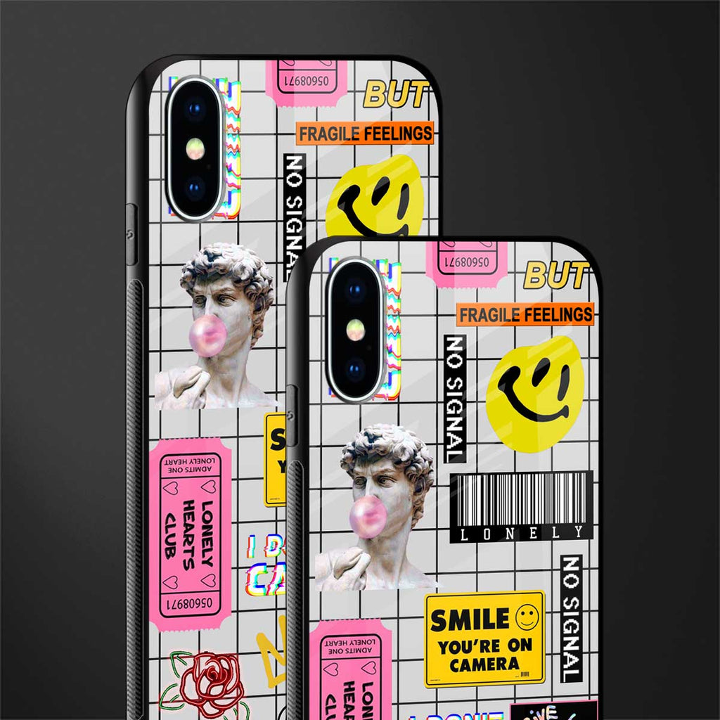 lonely hearts club white glass case for iphone xs image-2
