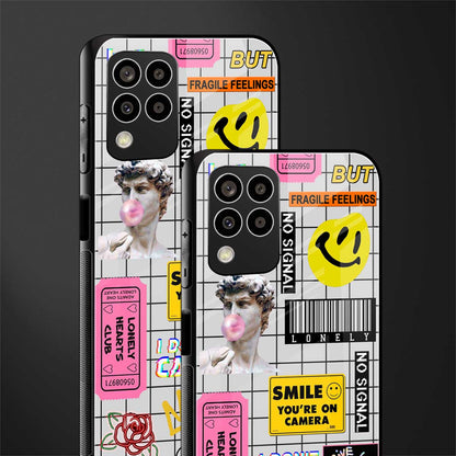lonely hearts club white back phone cover | glass case for samsung galaxy m33 5g