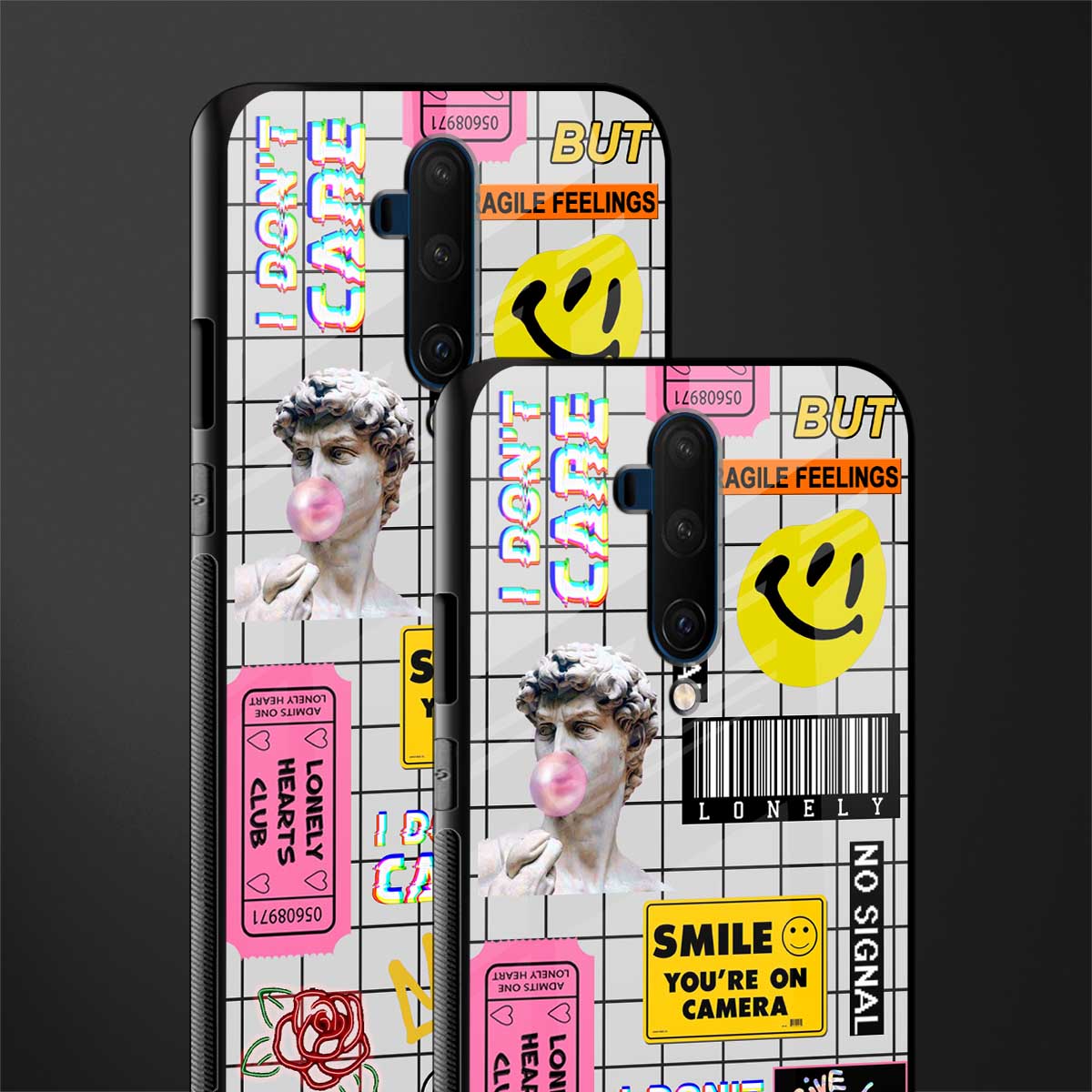 lonely hearts club white glass case for oneplus 7t pro image-2