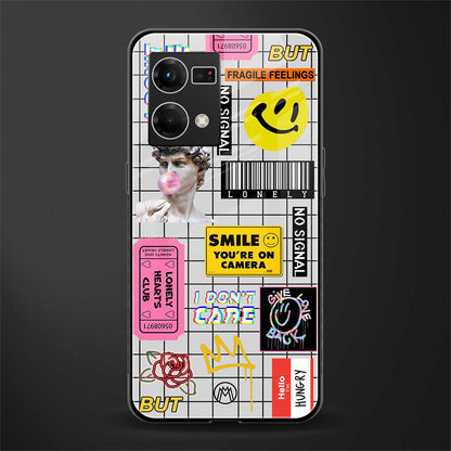 lonely hearts club white back phone cover | glass case for oppo f21 pro 4g