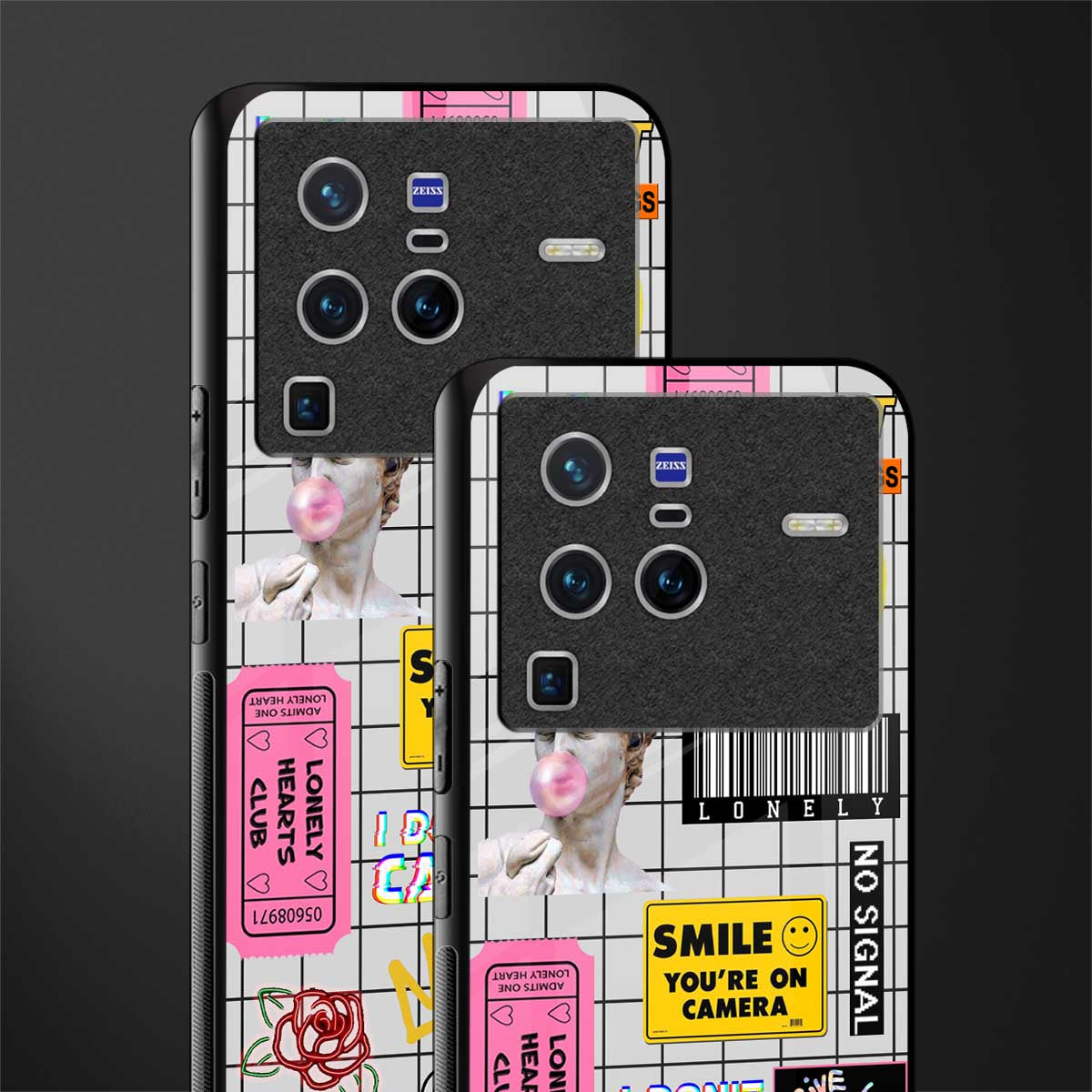 lonely hearts club white glass case for vivo x80 pro 5g image-2