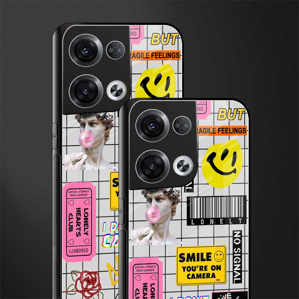 lonely hearts club white back phone cover | glass case for oppo reno 8