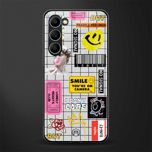 lonely hearts club white glass case for phone case | glass case for samsung galaxy s23 plus