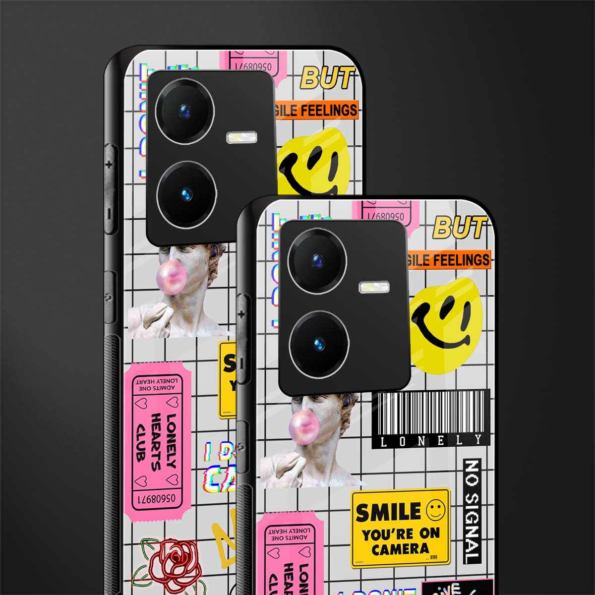 lonely hearts club white back phone cover | glass case for vivo y22