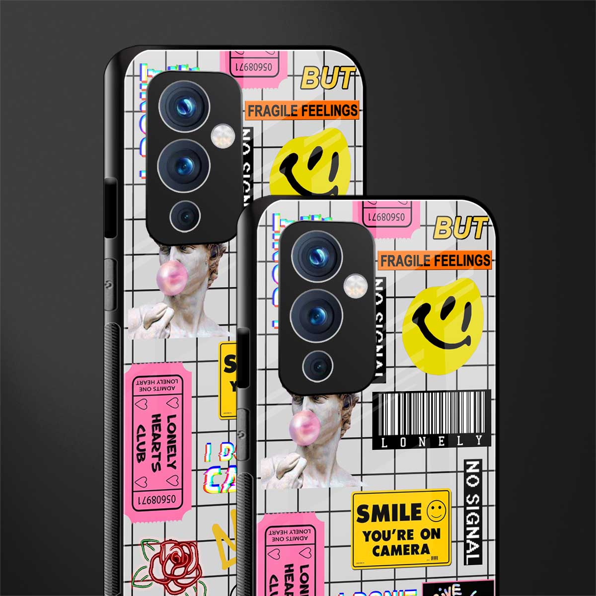 lonely hearts club white back phone cover | glass case for oneplus 9