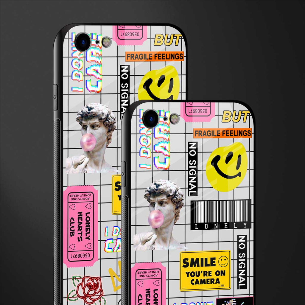 lonely hearts club white glass case for iphone 7 image-2