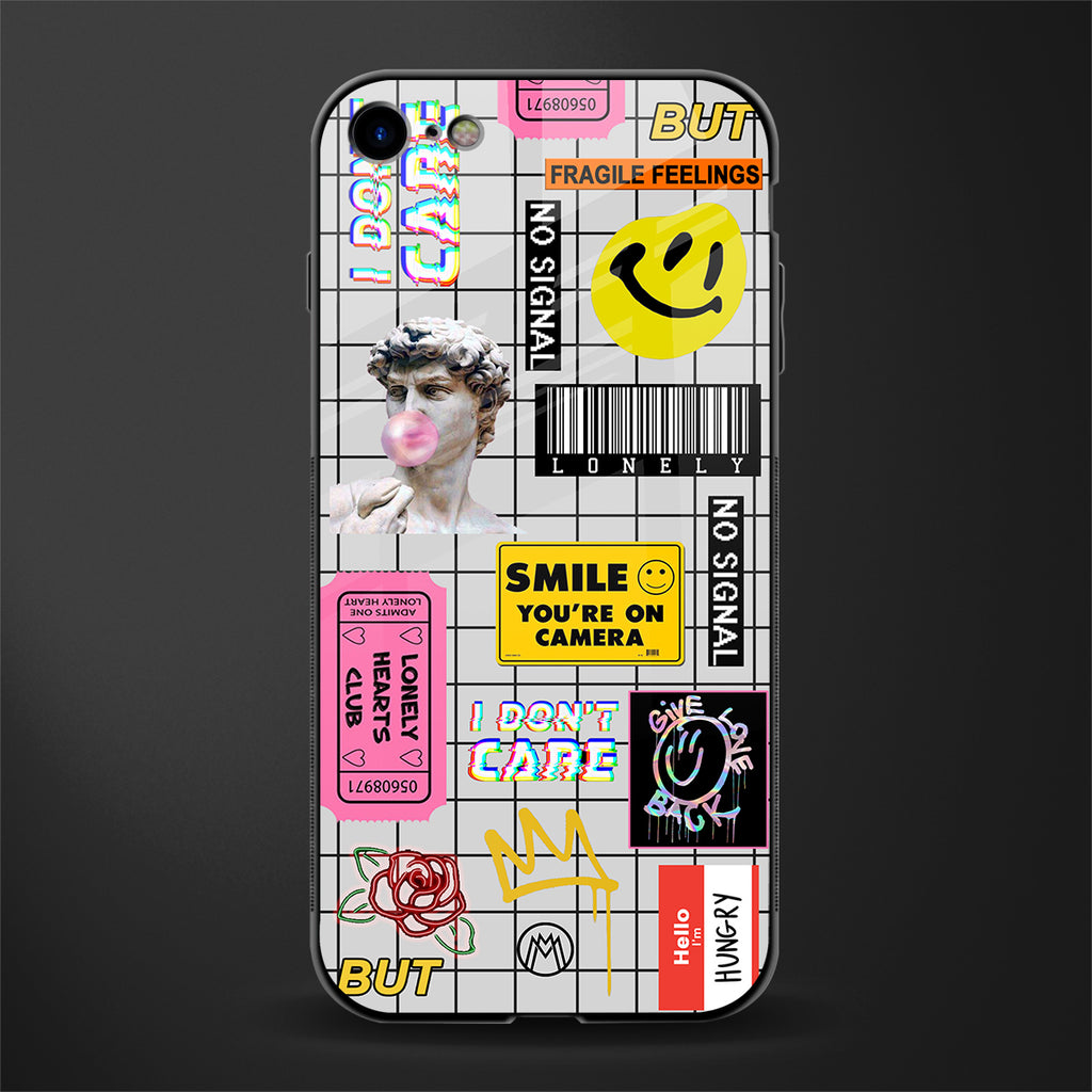 lonely hearts club white glass case for iphone 7 image