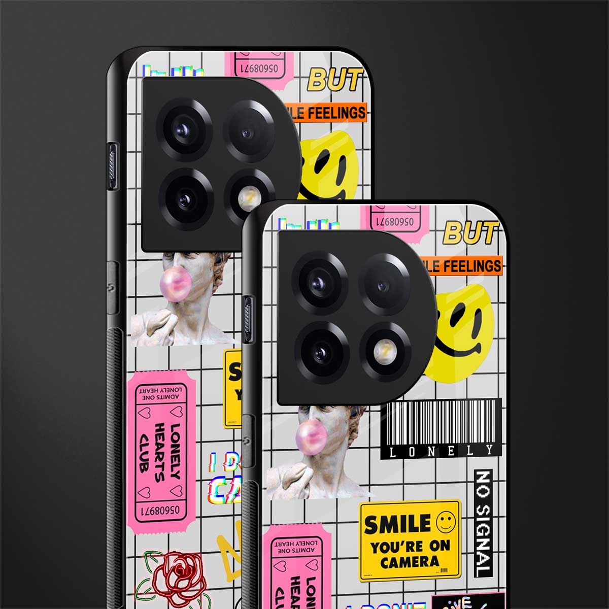 lonely hearts club white back phone cover | glass case for oneplus 11