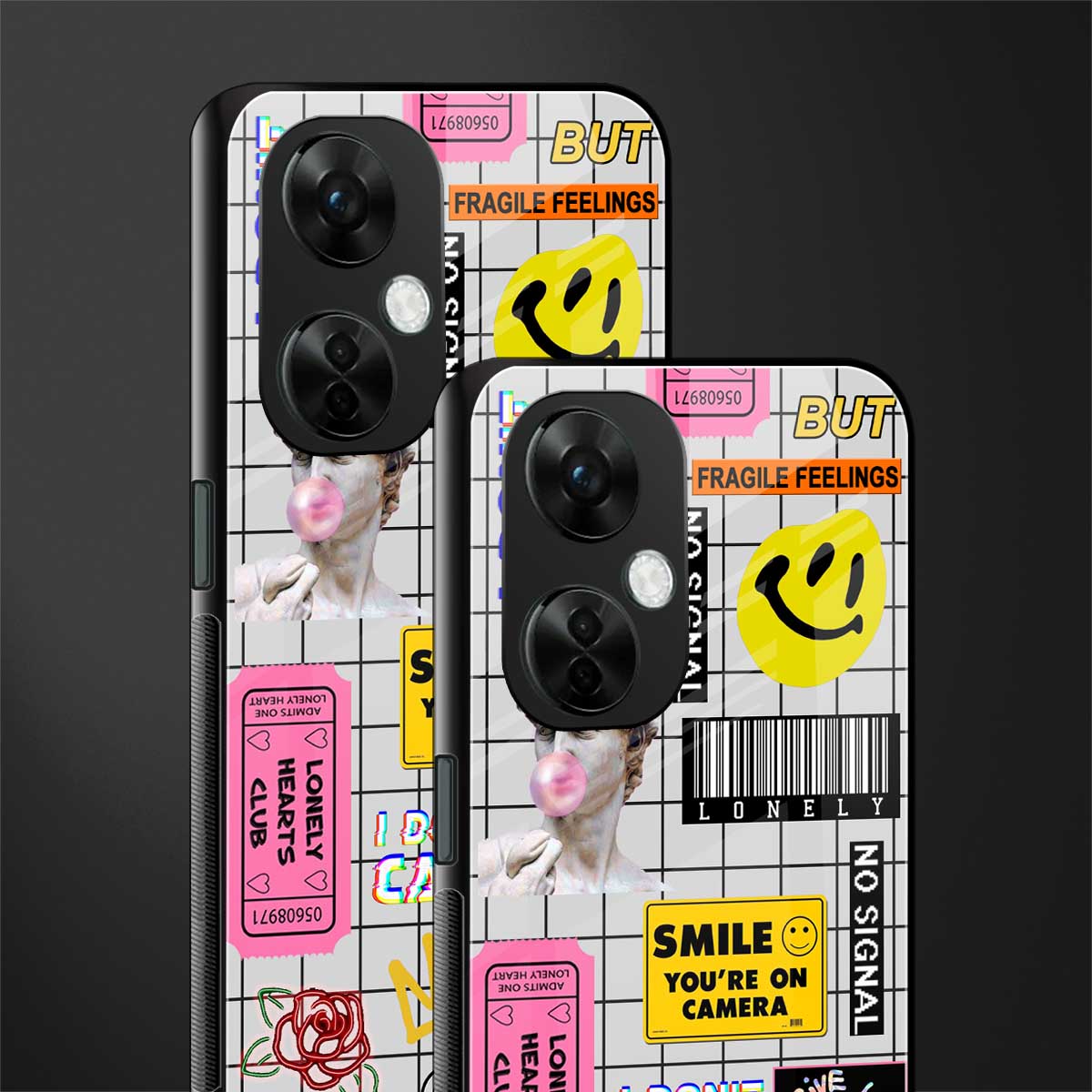 lonely hearts club white back phone cover | glass case for oneplus nord ce 3 lite