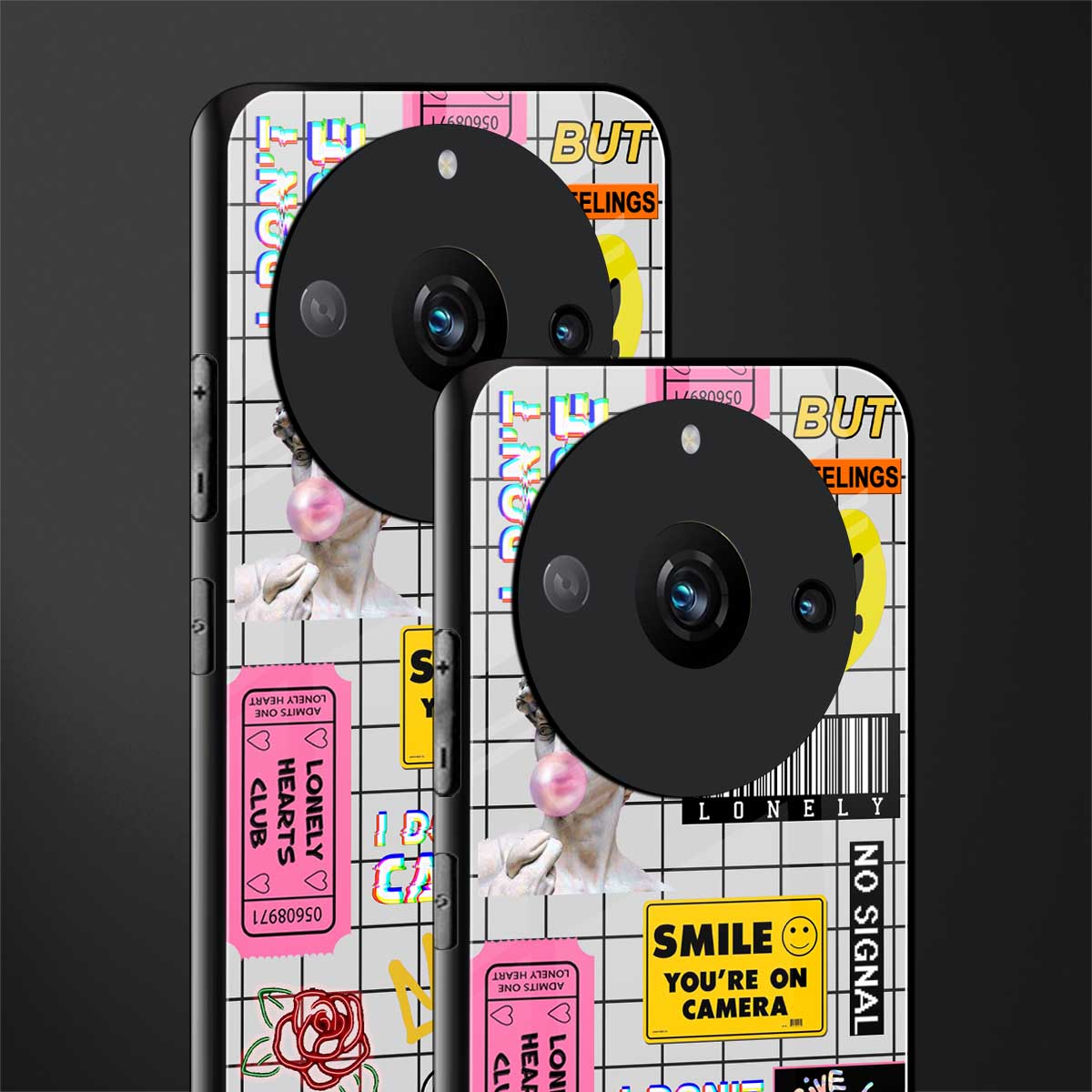 lonely hearts club white back phone cover | glass case for realme 11 pro 5g