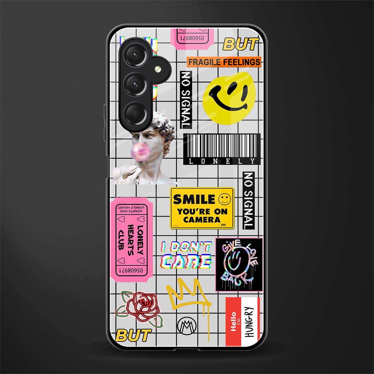 lonely hearts club white back phone cover | glass case for samsun galaxy a24 4g