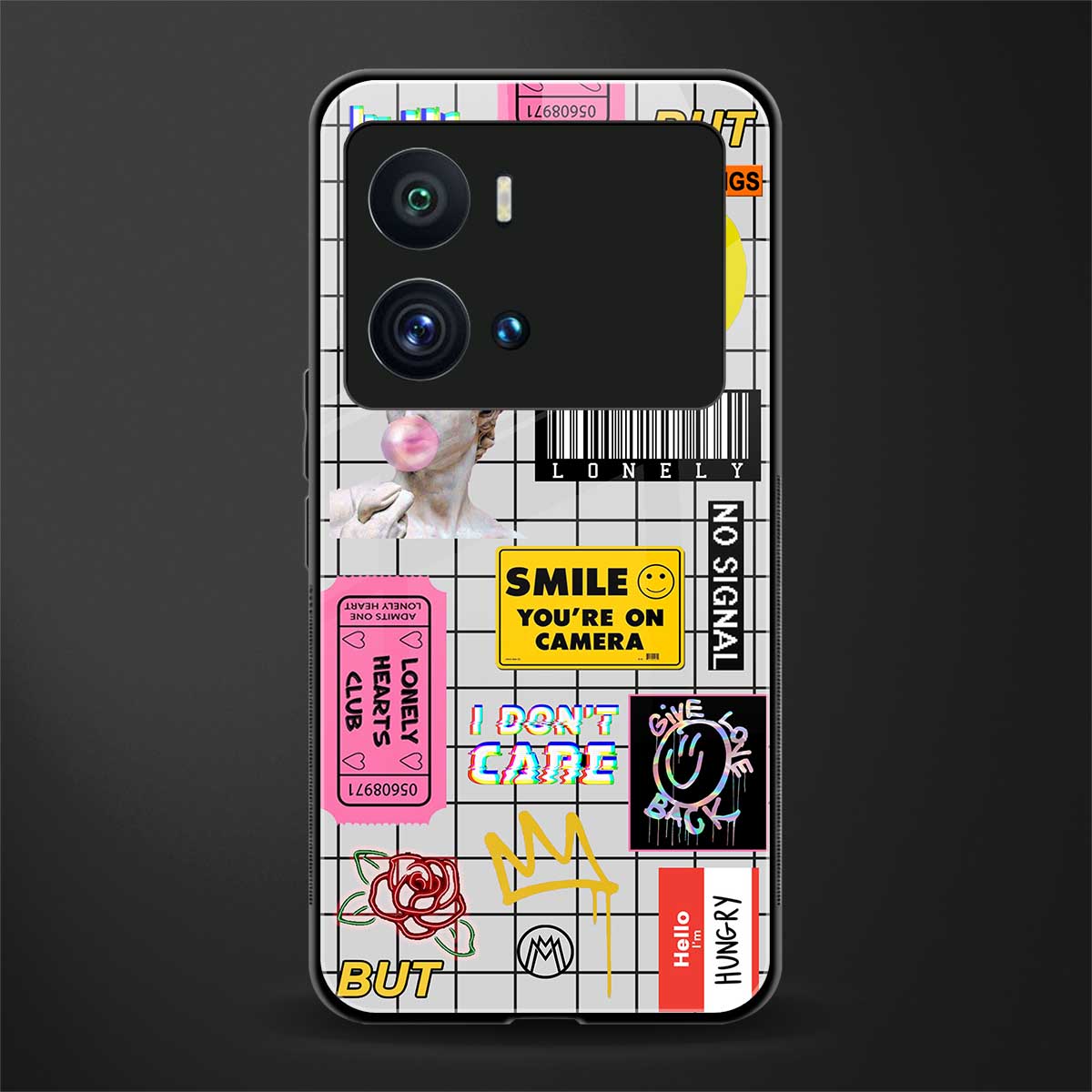 lonely hearts club white back phone cover | glass case for iQOO 9 Pro