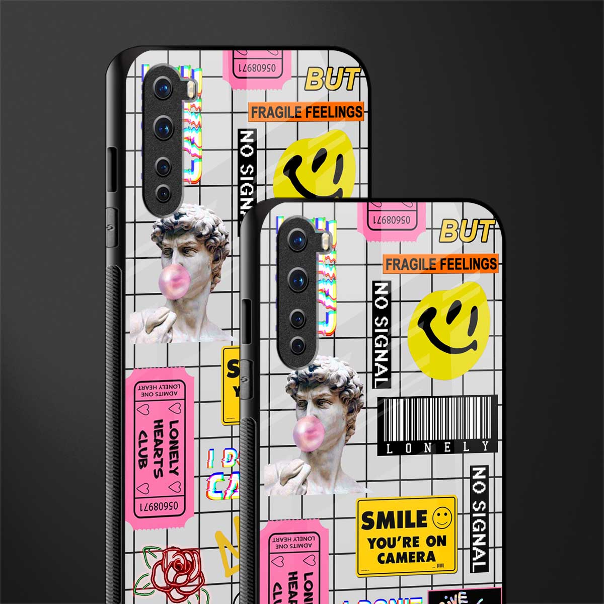 lonely hearts club white glass case for oneplus nord ac2001 image-2