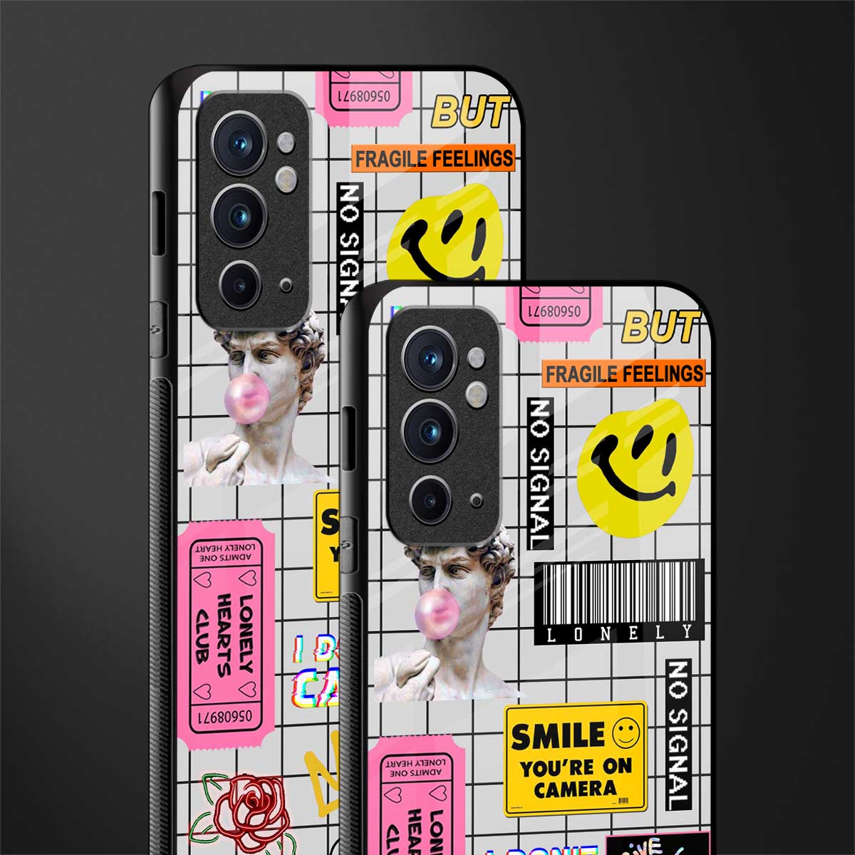 lonely hearts club white glass case for oneplus 9rt image-2
