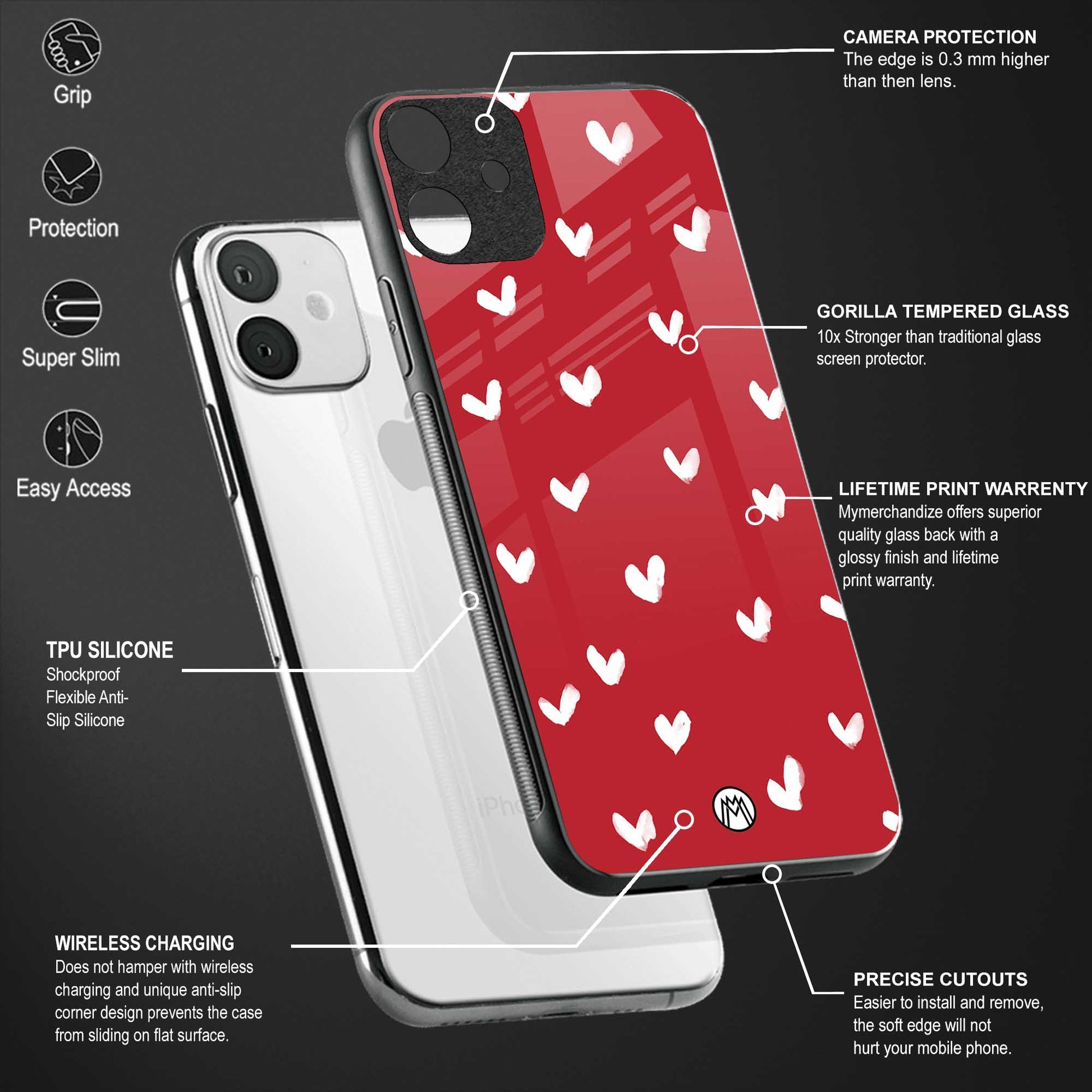 love is love red edition back phone cover | glass case for vivo y22