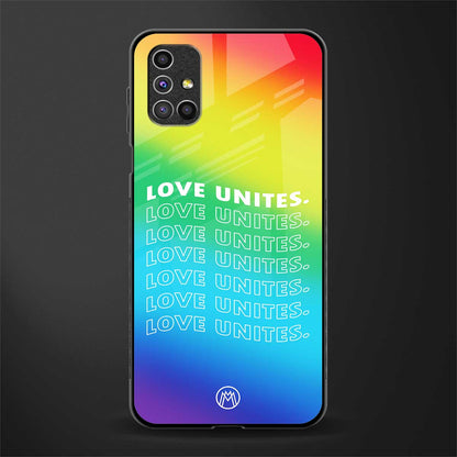 love unites glass case for samsung galaxy m51 image