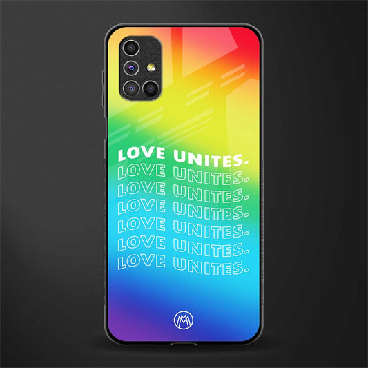 love unites glass case for samsung galaxy m51 image