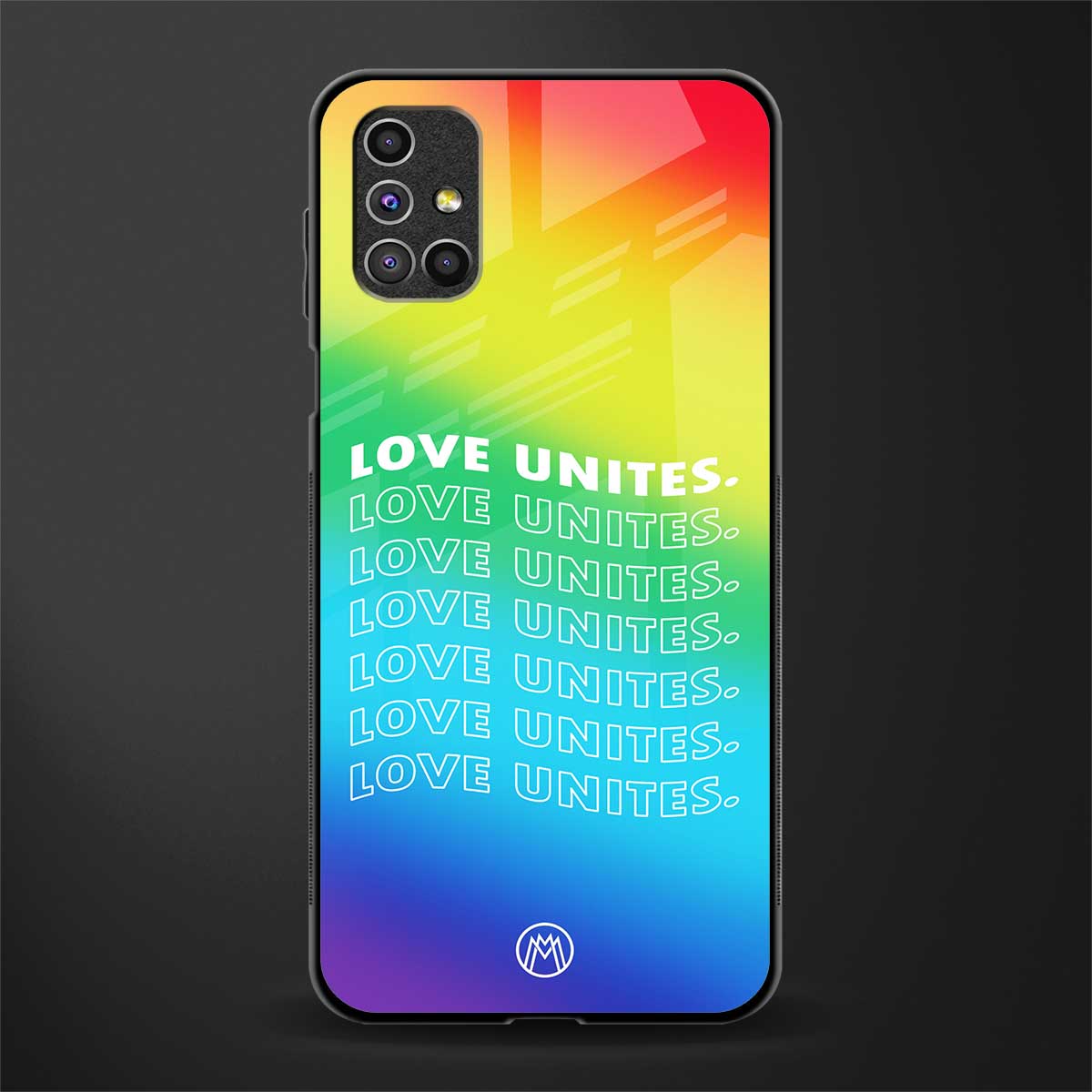 love unites glass case for samsung galaxy m31s image