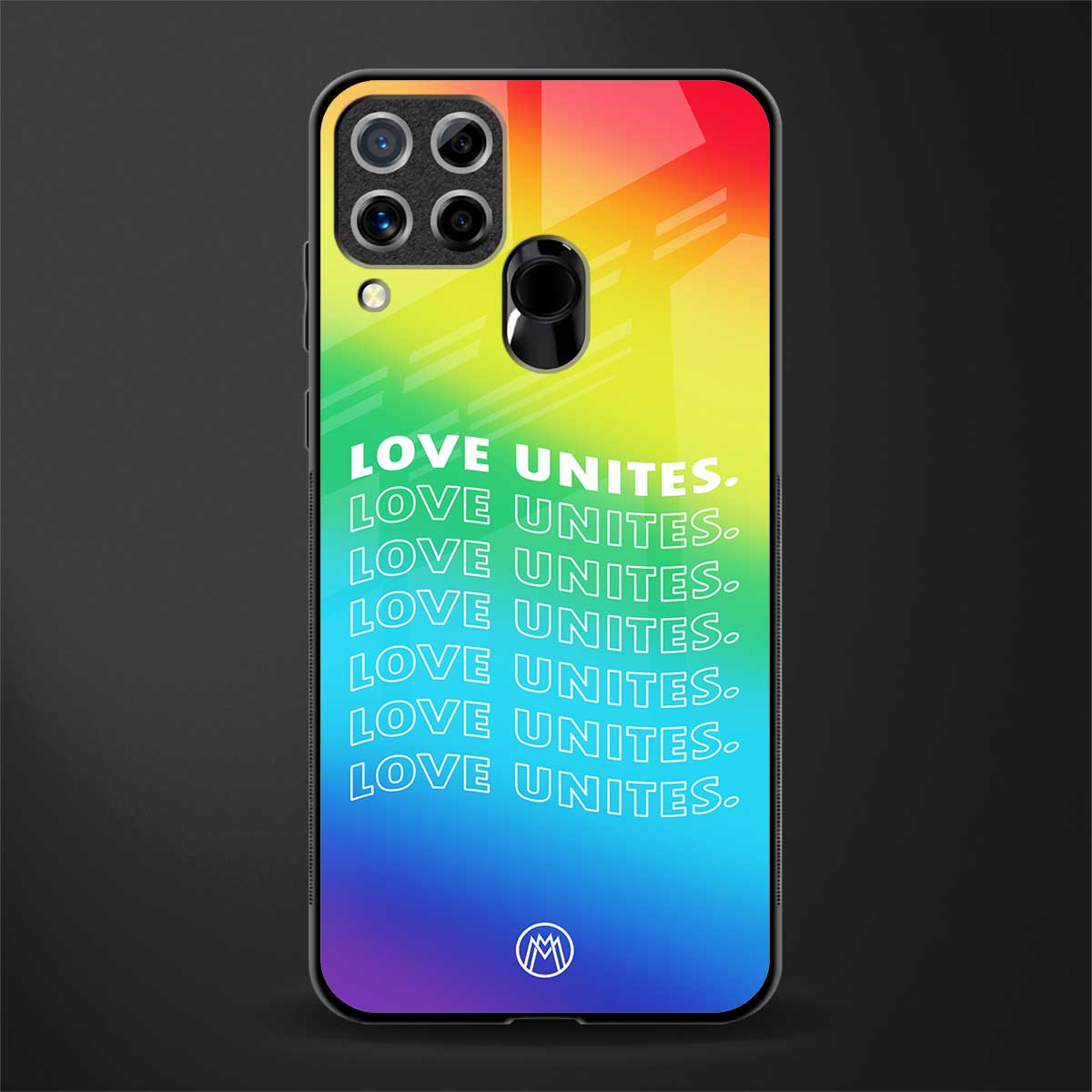 love unites glass case for realme c15 image