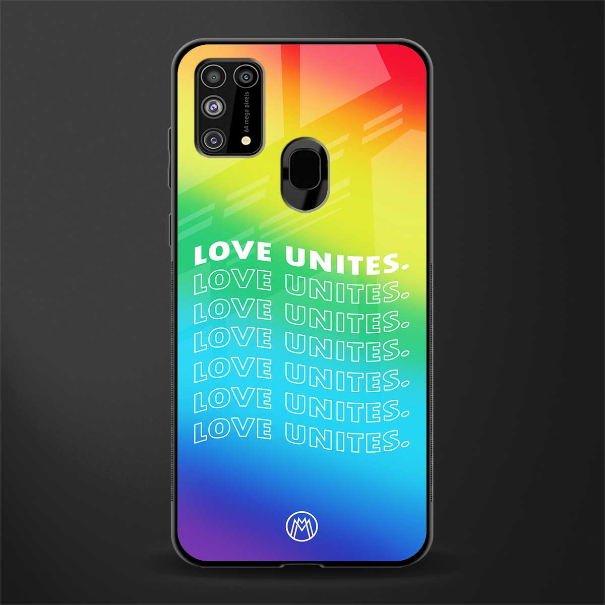 love unites glass case for samsung galaxy m31 image