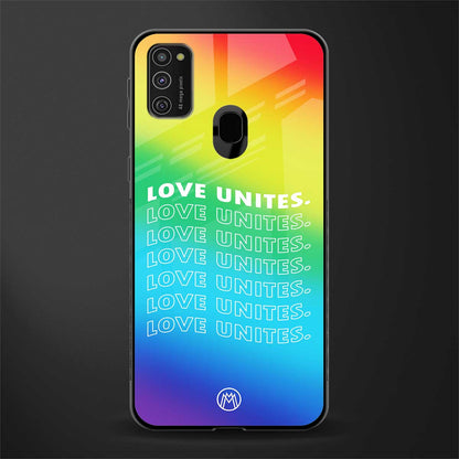 love unites glass case for samsung galaxy m21 image