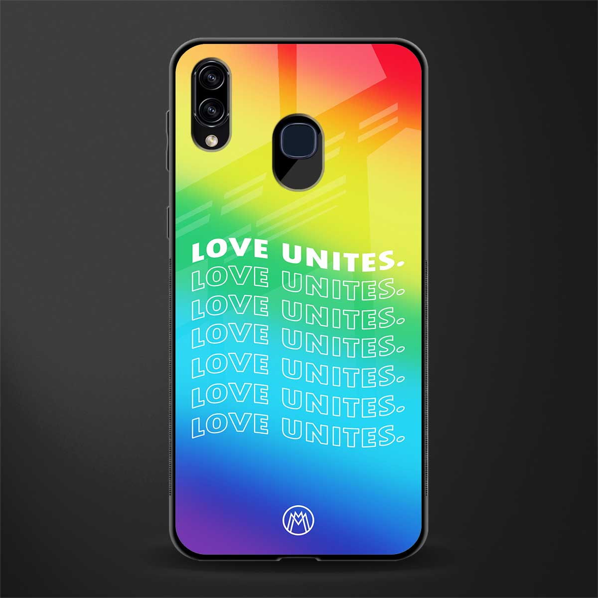 love unites glass case for samsung galaxy a20 image