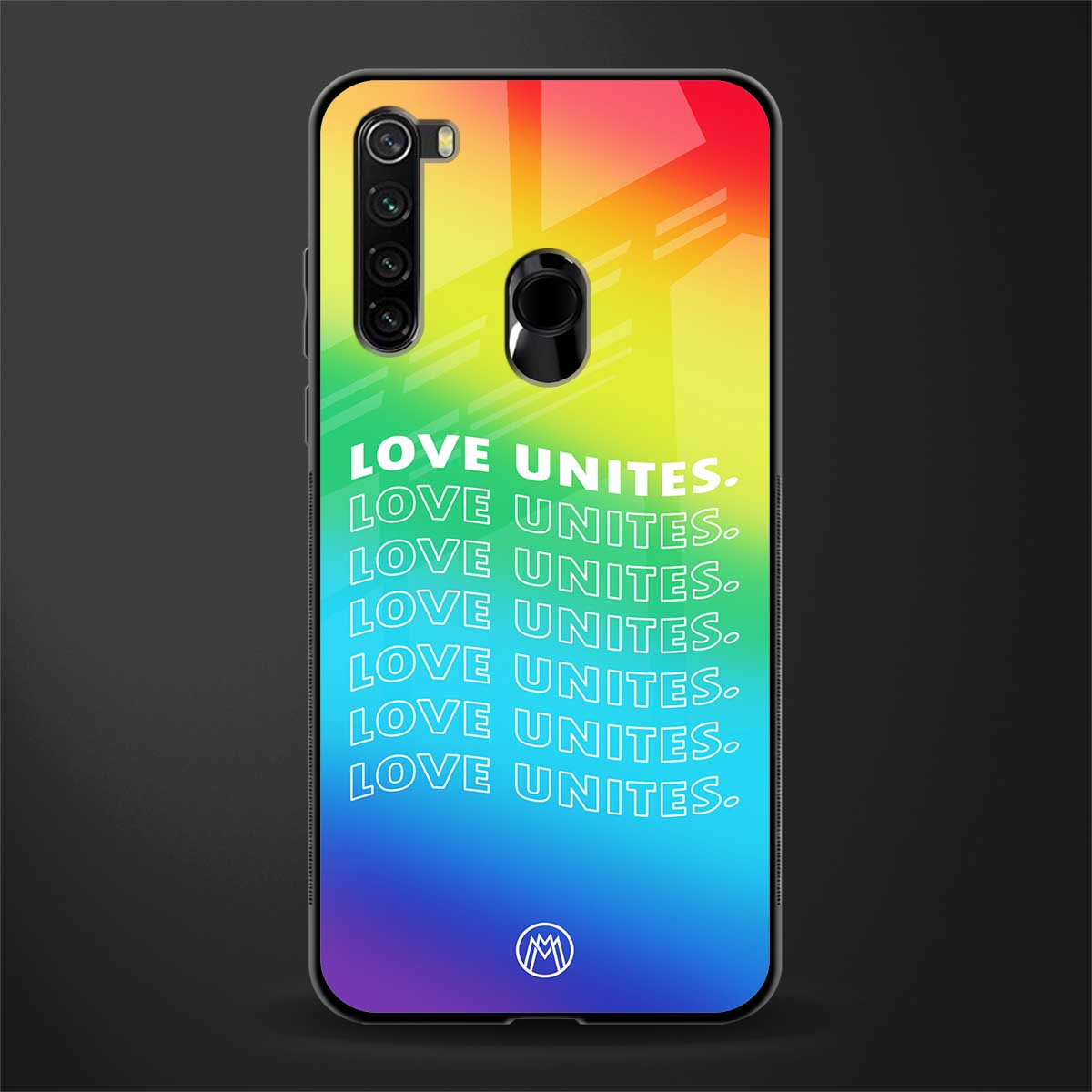 love unites glass case for redmi note 8 image