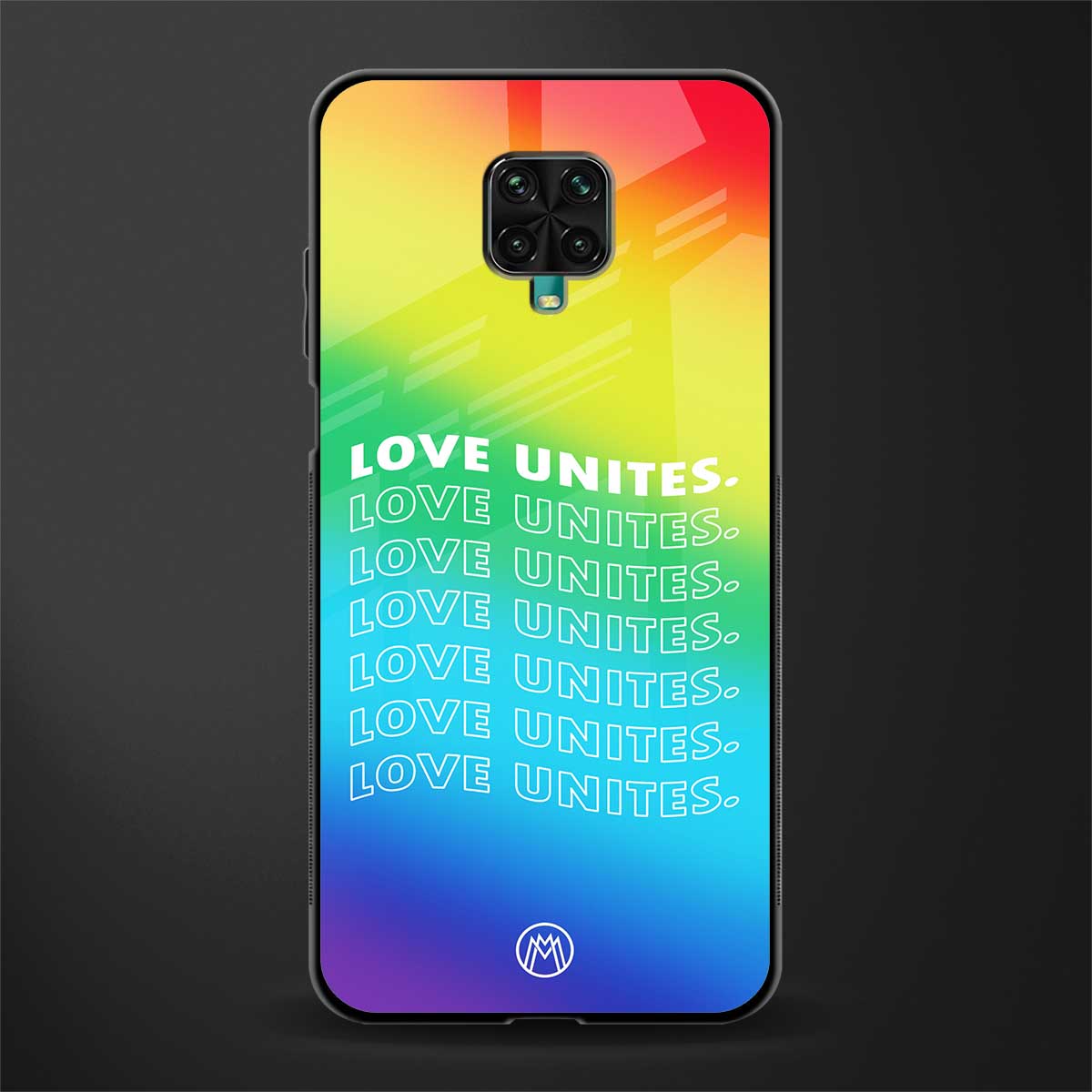 love unites glass case for redmi note 9 pro image